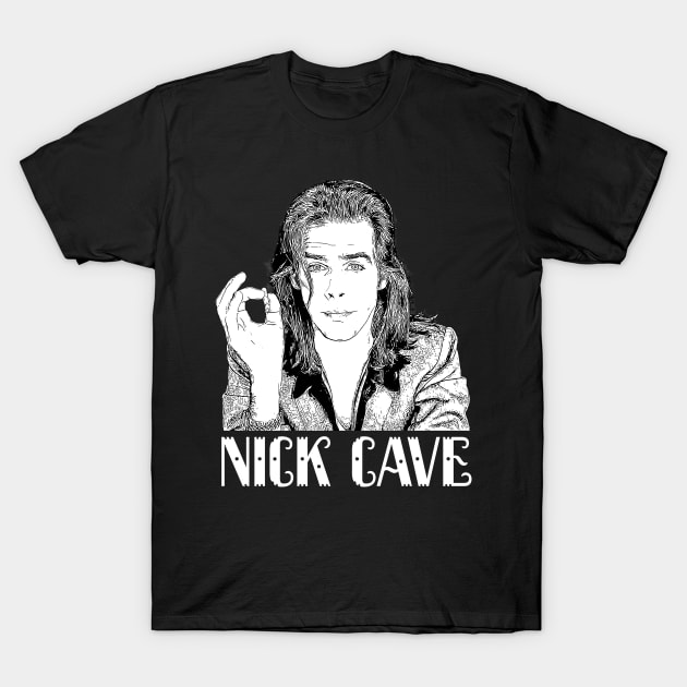 Retro Nick Cave smokes style Classic 80s T-Shirt by Hand And Finger